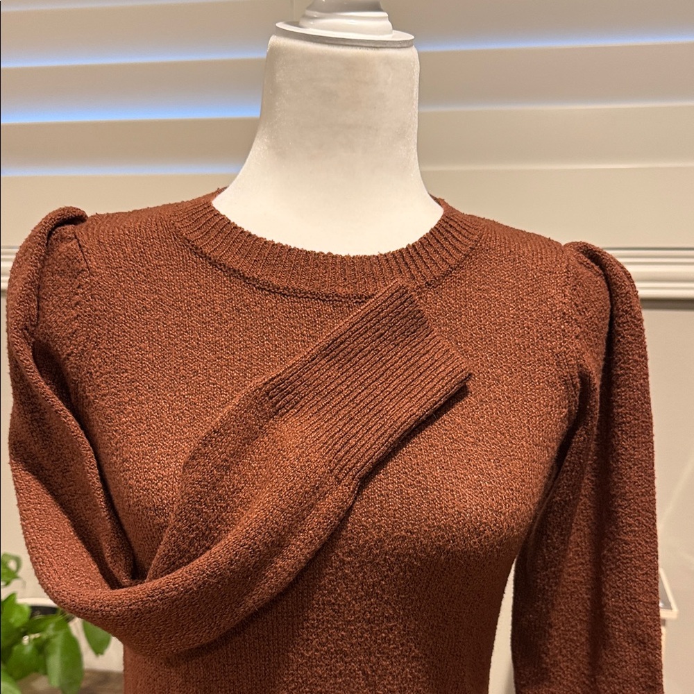 Nicole Miller Rust Long Sleeve Dress - Picture 4 of 4